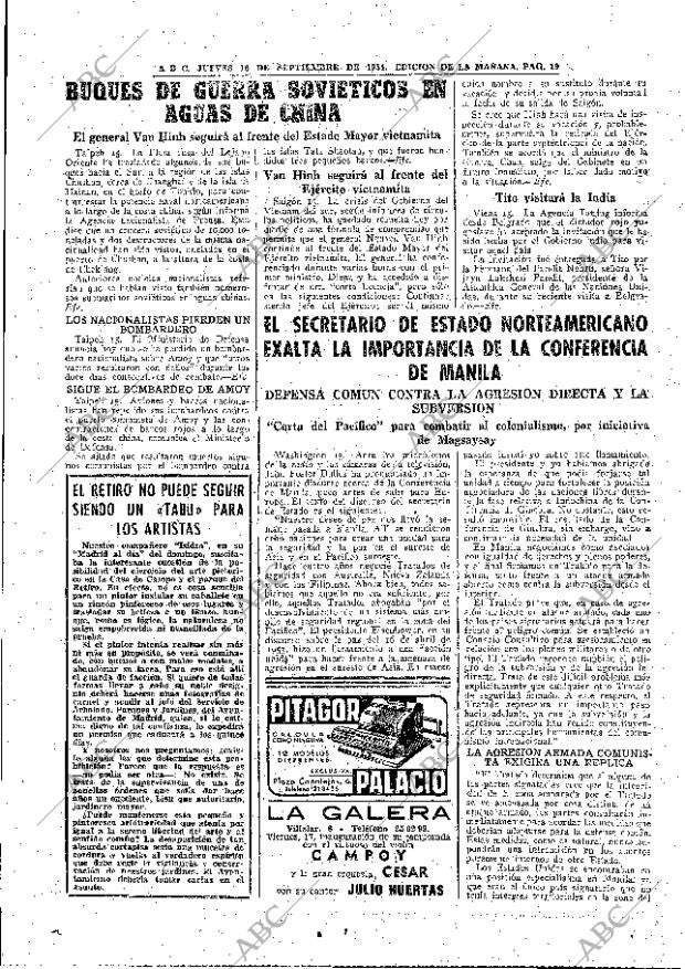 ABC MADRID 16-09-1954 página 19