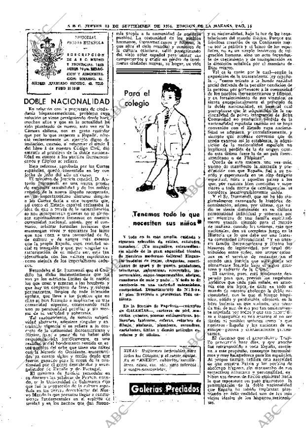 ABC MADRID 23-09-1954 página 16