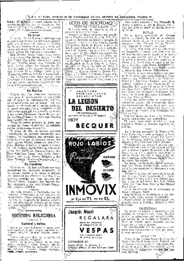 ABC SEVILLA 23-11-1954 página 20