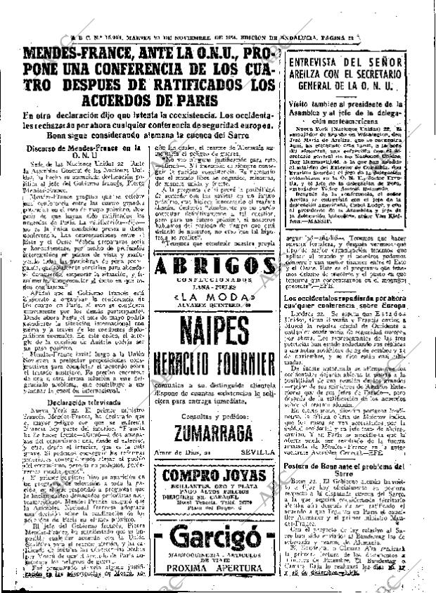 ABC SEVILLA 23-11-1954 página 23