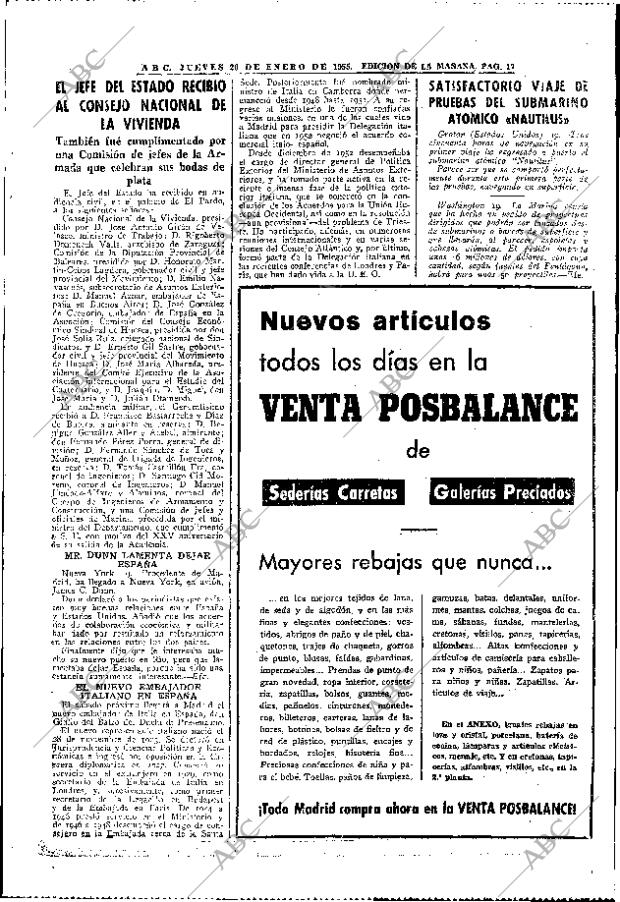 ABC MADRID 20-01-1955 página 17