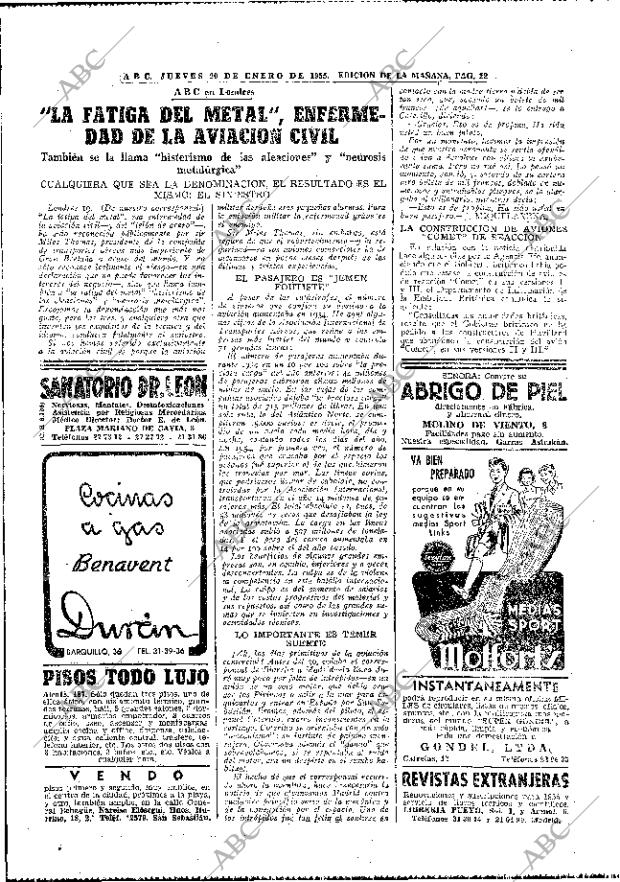 ABC MADRID 20-01-1955 página 22
