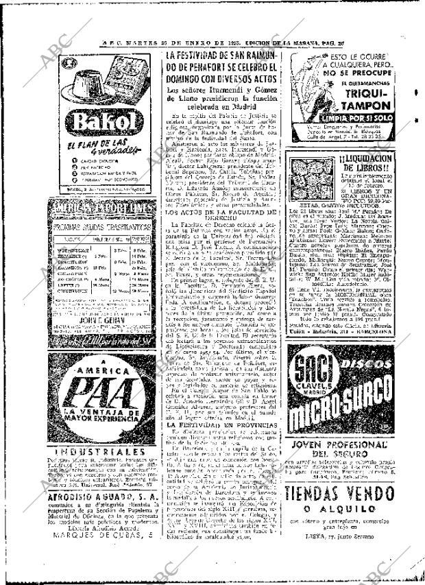 ABC MADRID 25-01-1955 página 20