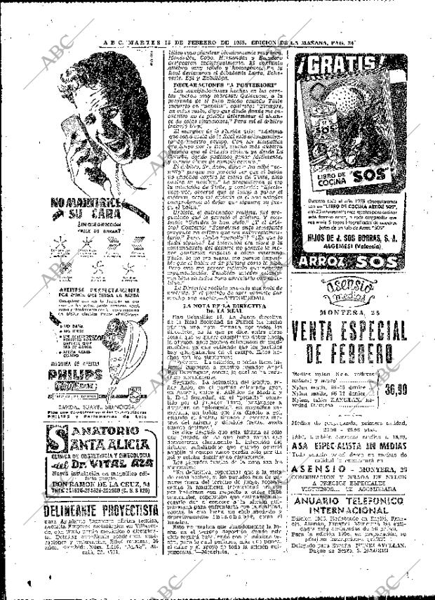 ABC MADRID 15-02-1955 página 34