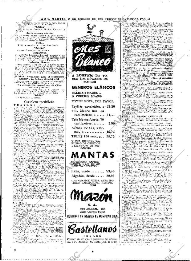 ABC MADRID 15-02-1955 página 43