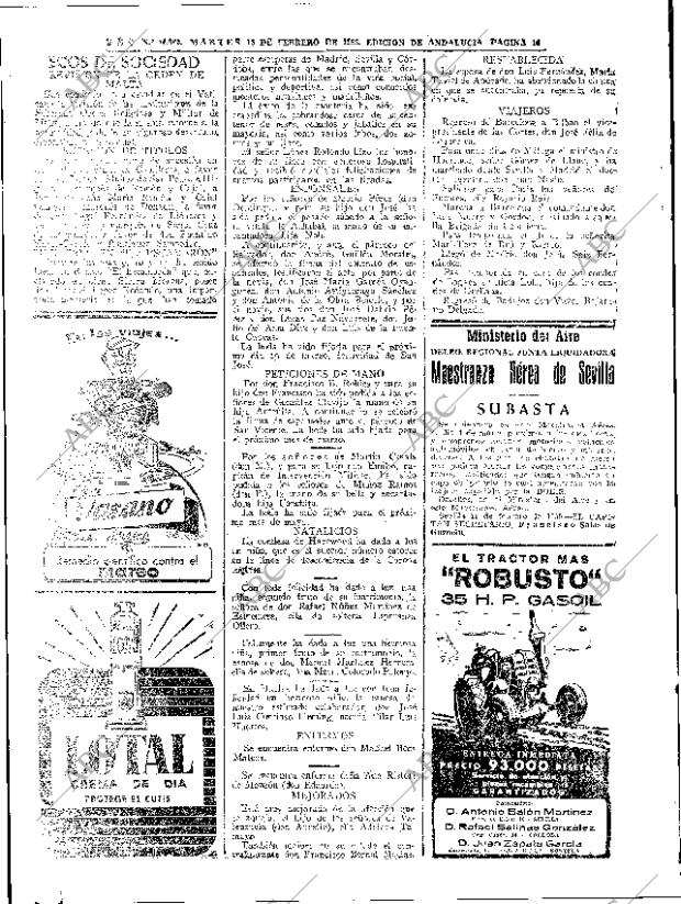 ABC SEVILLA 15-02-1955 página 16
