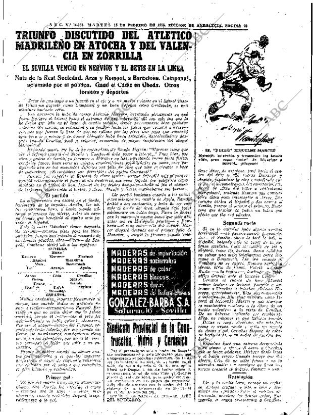 ABC SEVILLA 15-02-1955 página 23