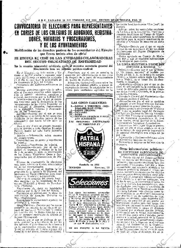 ABC MADRID 19-02-1955 página 19
