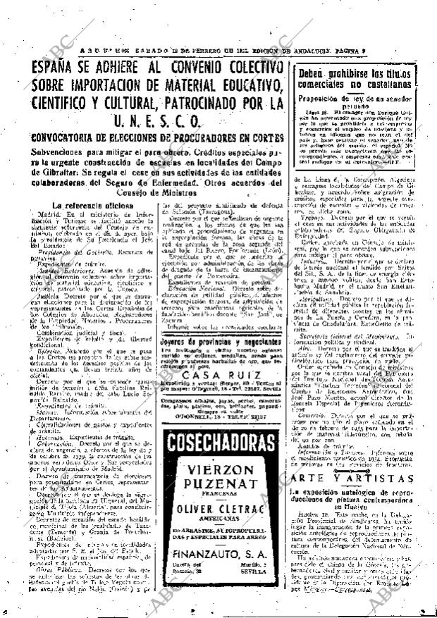 ABC SEVILLA 19-02-1955 página 9