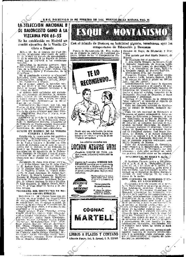 ABC MADRID 20-02-1955 página 55