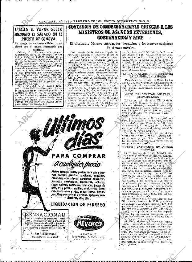 ABC MADRID 22-02-1955 página 19