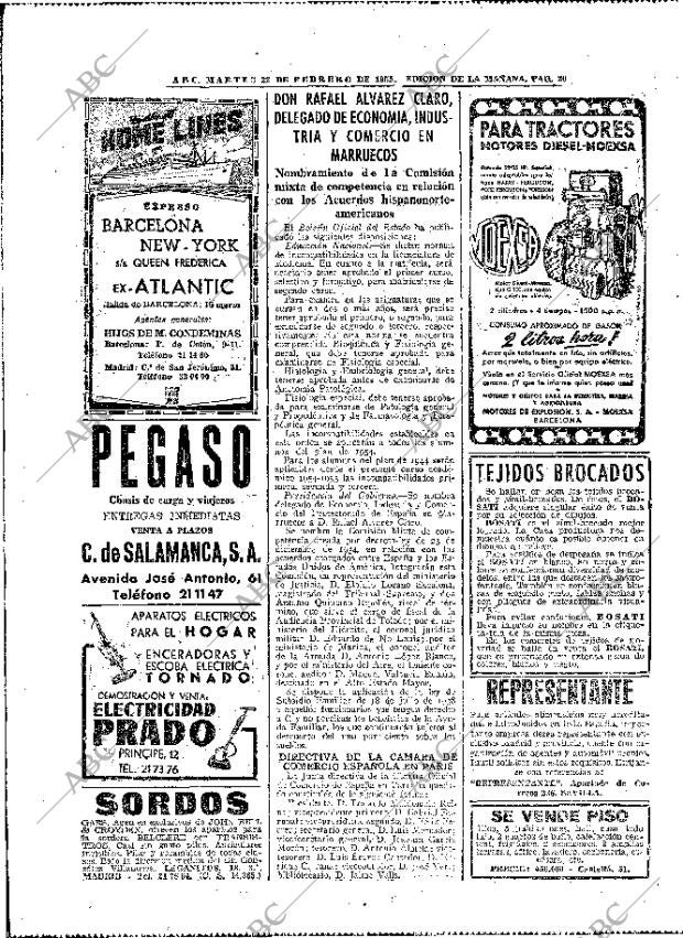 ABC MADRID 22-02-1955 página 20