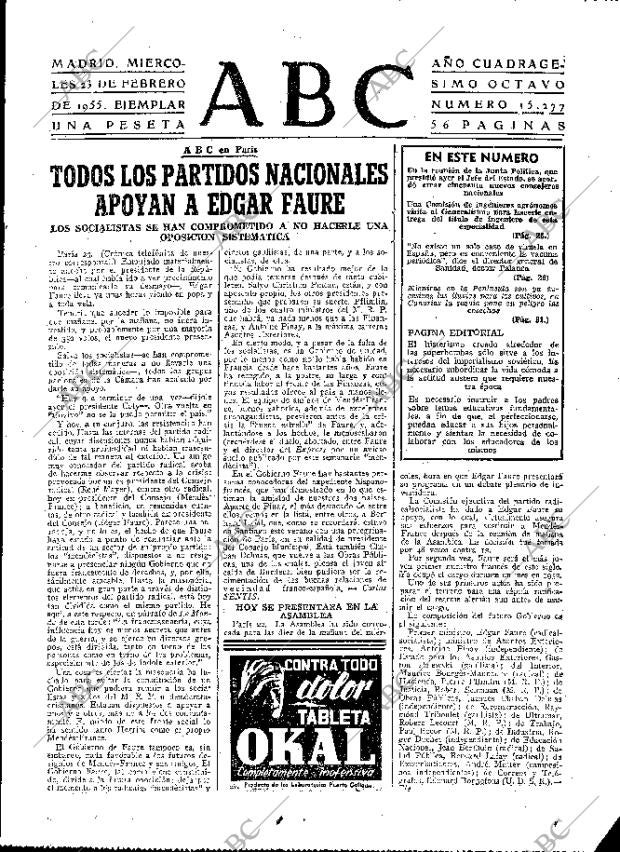 ABC MADRID 23-02-1955 página 23