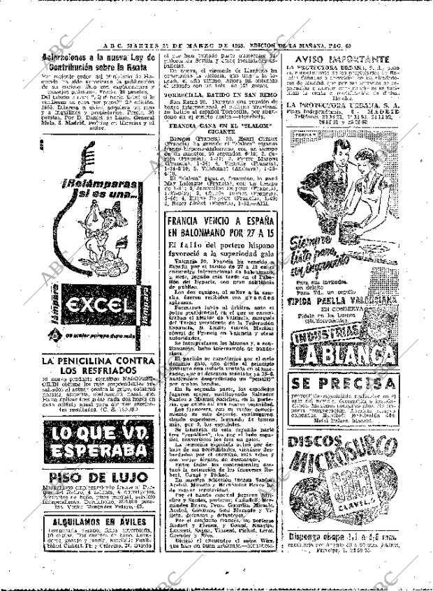 ABC MADRID 22-03-1955 página 40