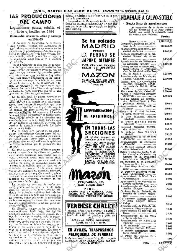 ABC MADRID 05-04-1955 página 22
