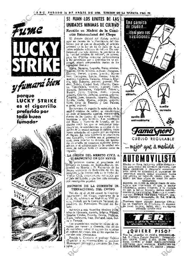 ABC MADRID 16-04-1955 página 20