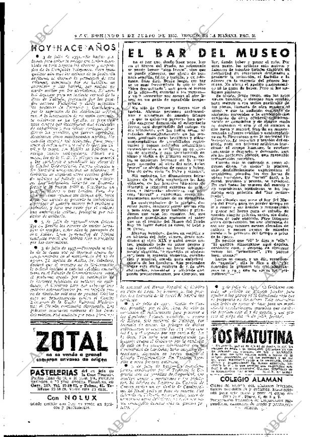 Periodico Abc Madrid 03 07 1955 Portada Archivo Abc