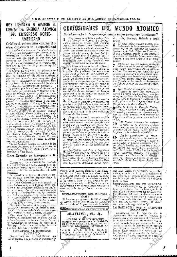 ABC MADRID 11-08-1955 página 20