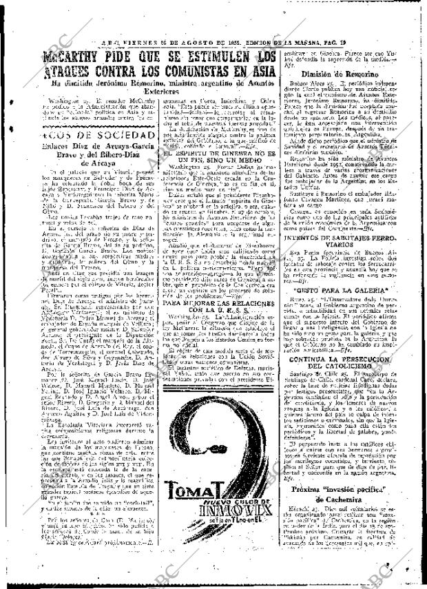 ABC MADRID 26-08-1955 página 19