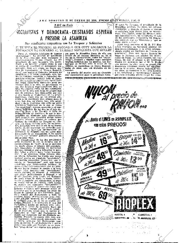ABC MADRID 22-01-1956 página 51