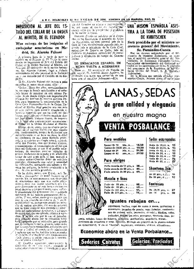 ABC MADRID 25-01-1956 página 25