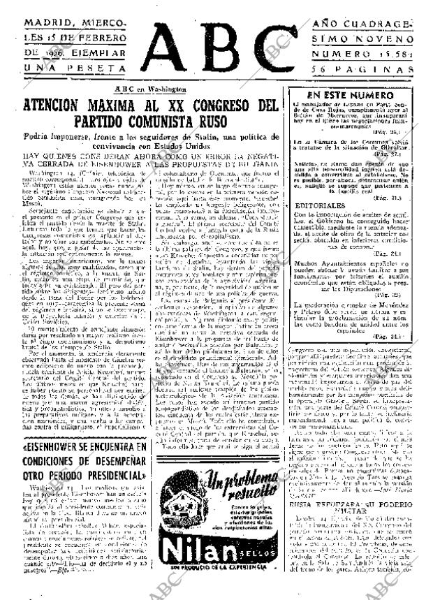 ABC MADRID 15-02-1956 página 23