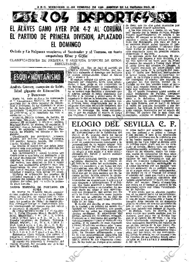 ABC MADRID 15-02-1956 página 43