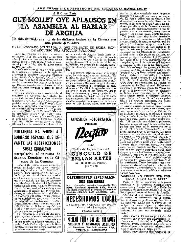 ABC MADRID 17-02-1956 página 19