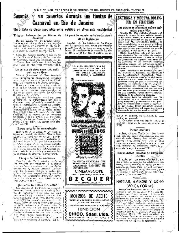 ABC SEVILLA 17-02-1956 página 23