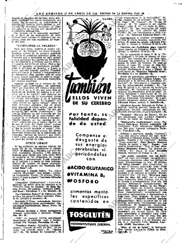 ABC MADRID 15-04-1956 página 86