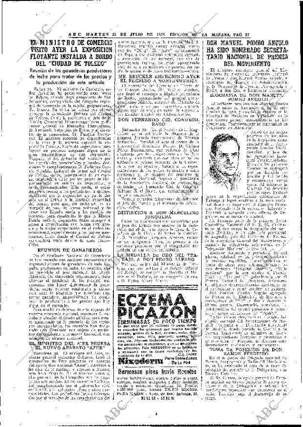 ABC MADRID 31-07-1956 página 27