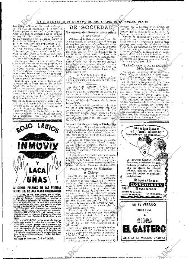 ABC MADRID 21-08-1956 página 20