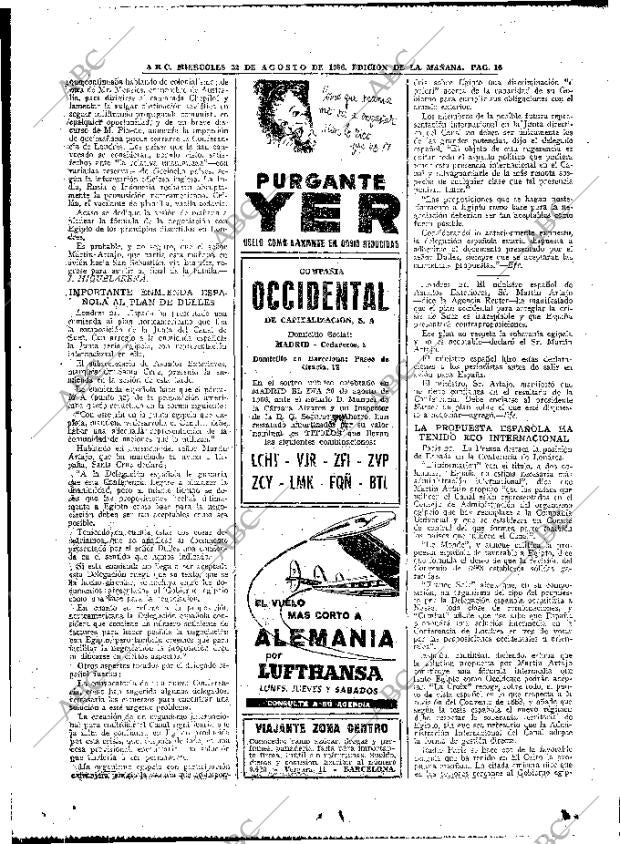 ABC MADRID 22-08-1956 página 16