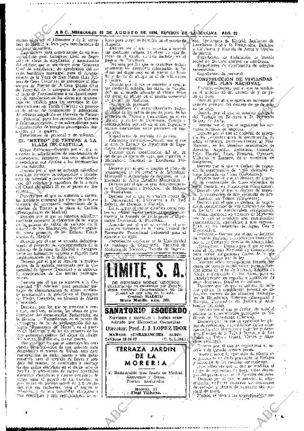ABC MADRID 22-08-1956 página 20