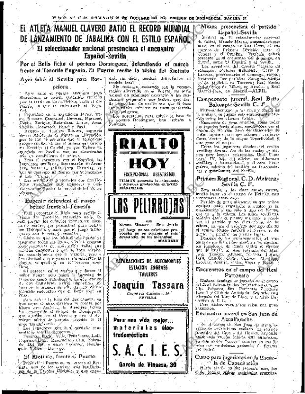 ABC SEVILLA 20-10-1956 página 33