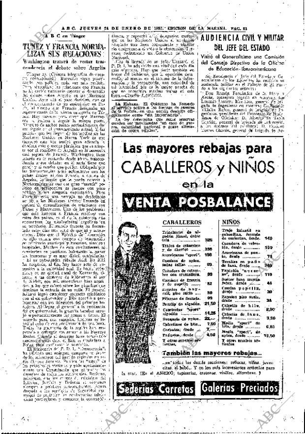 ABC MADRID 24-01-1957 página 21