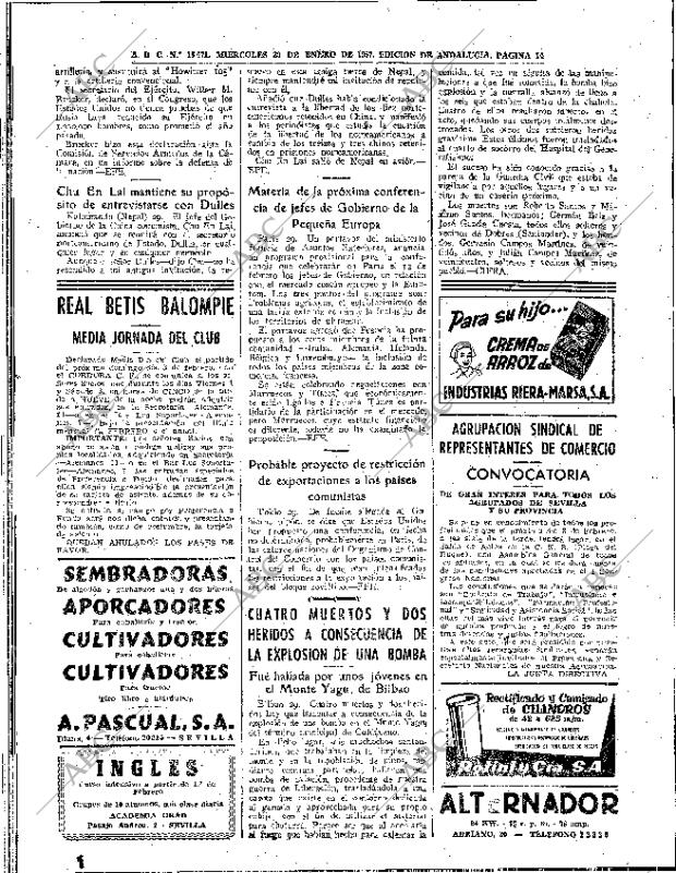 ABC SEVILLA 30-01-1957 página 14