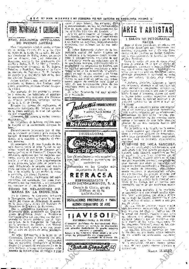 ABC SEVILLA 05-02-1957 página 16
