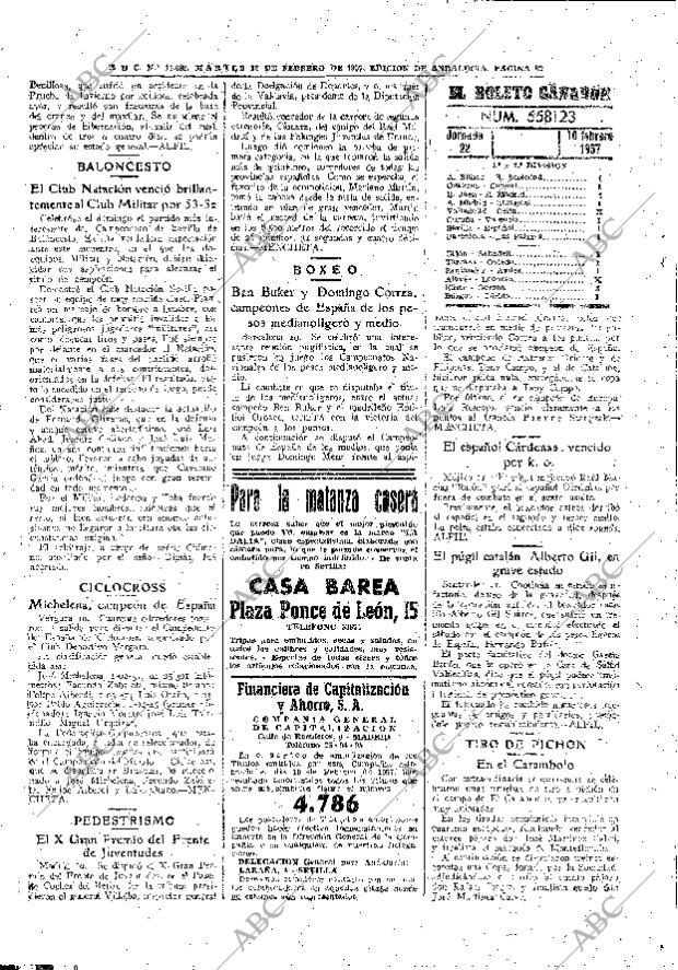ABC SEVILLA 12-02-1957 página 32