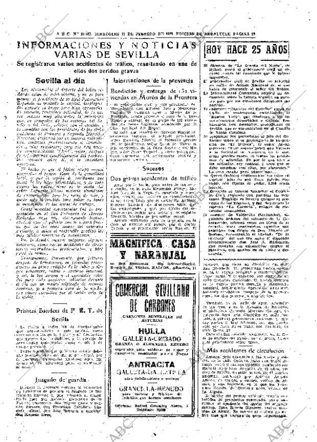ABC SEVILLA 13-02-1957 página 19