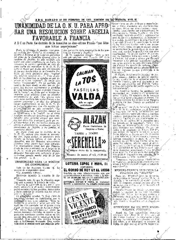ABC MADRID 16-02-1957 página 31