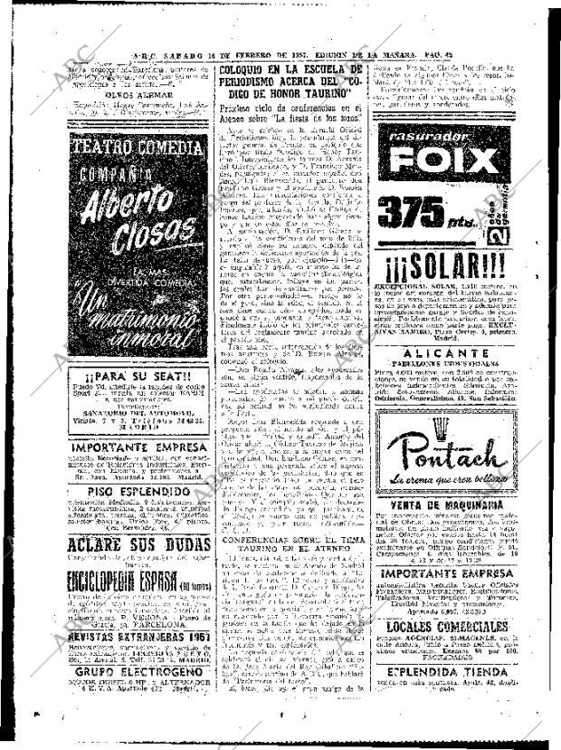 ABC MADRID 16-02-1957 página 42