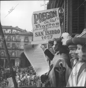 Pregón de las Fiestas de san isidro del año 1957