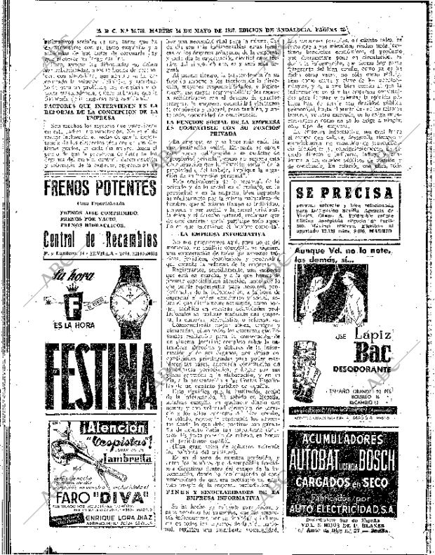 ABC SEVILLA 14-05-1957 página 22