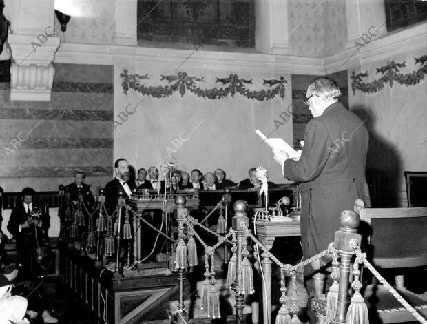 Gregorio Marañón en el discurso que pronunció en el ingreso en la Real Academia...