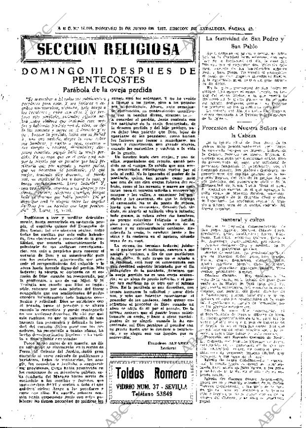 ABC SEVILLA 30-06-1957 página 49