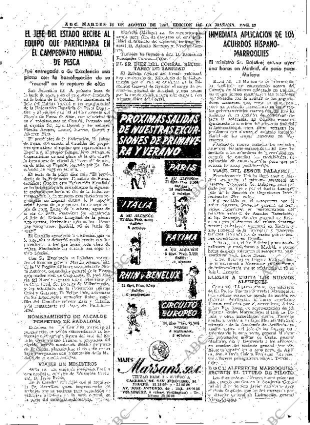 ABC MADRID 13-08-1957 página 19
