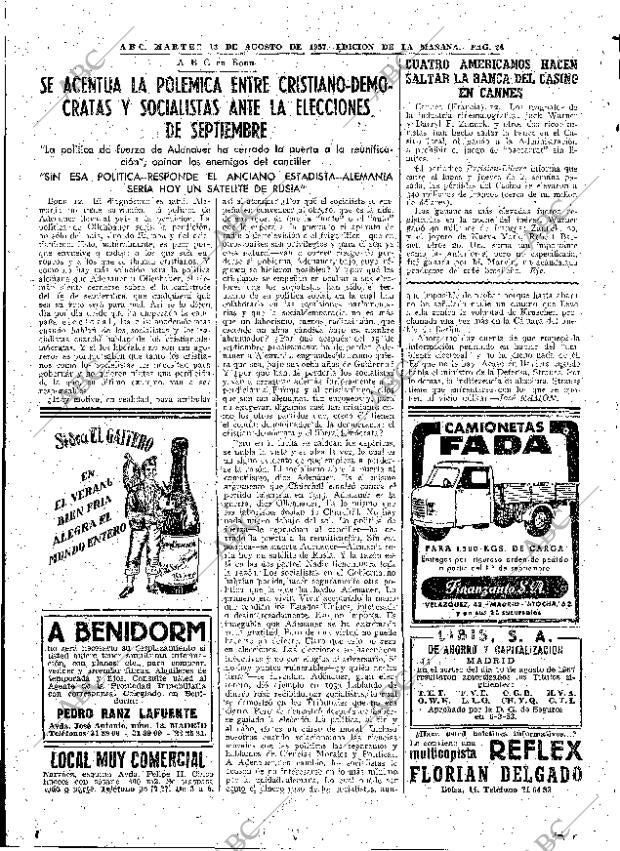 ABC MADRID 13-08-1957 página 24