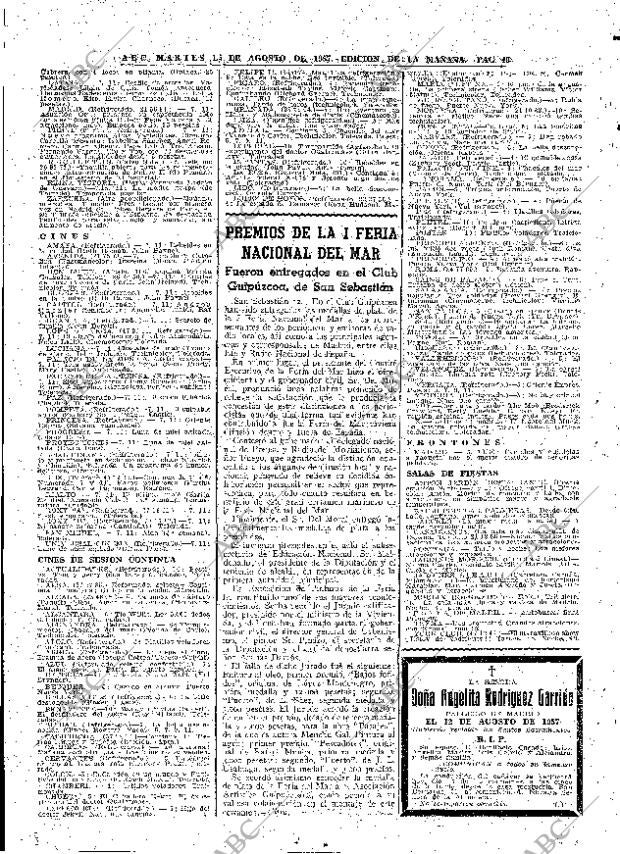 ABC MADRID 13-08-1957 página 40