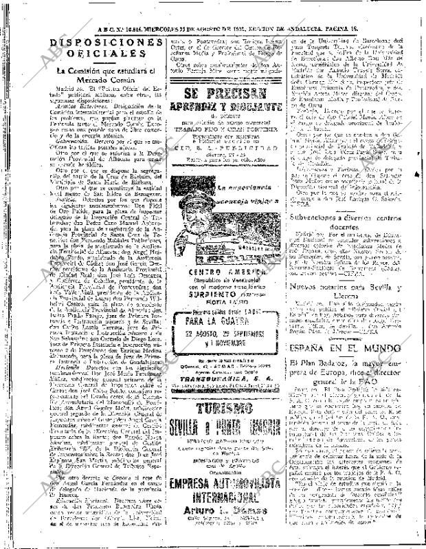 ABC SEVILLA 21-08-1957 página 16